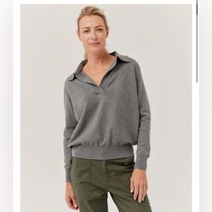 Pact Classic Polo Sweater-Medium Grey